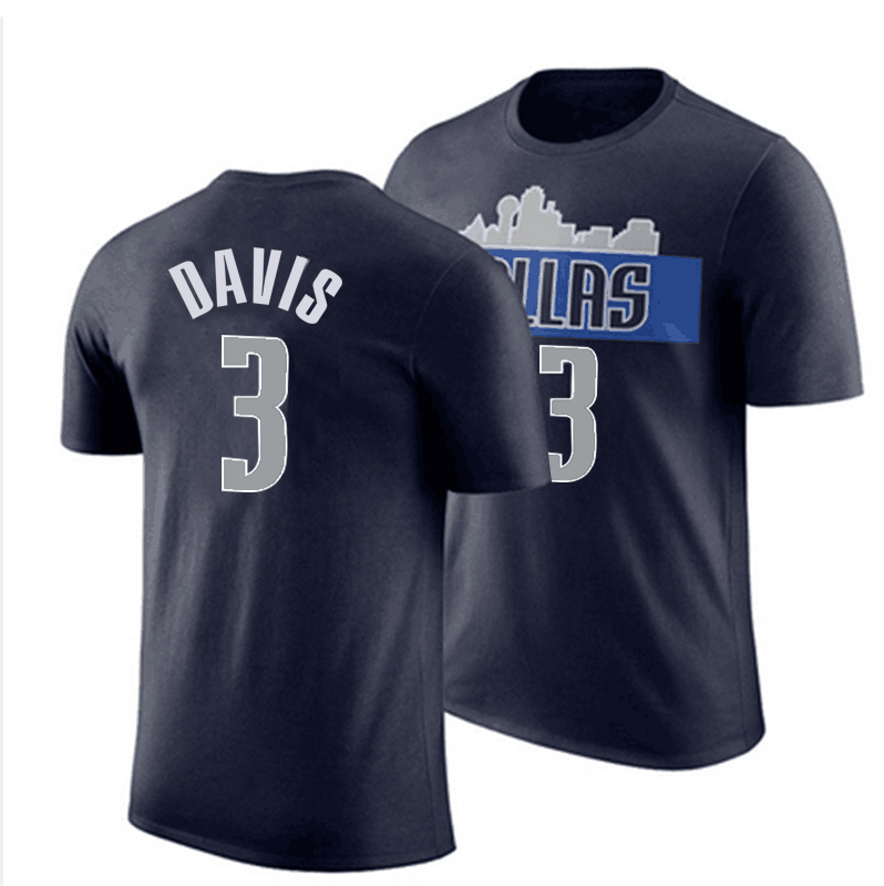 Men NBA Dallas Mavericks 3 Davis blue T shirts style 2